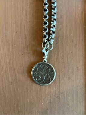 Silpada 925 coin pendant hallmark pendant sterling silver heavy handmade chain